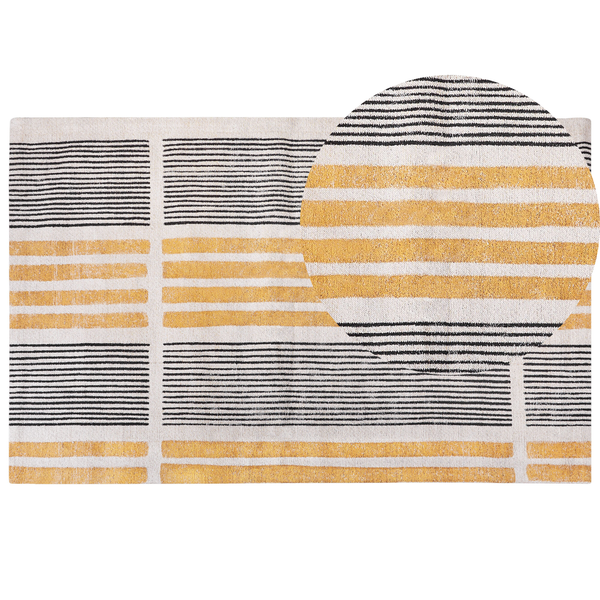Teppich KATRA Beige 140 x 200 cm Baumwolle