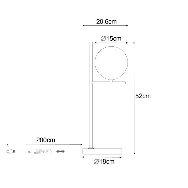 Maße der Tischleuchte