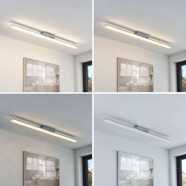 Lindby LED Deckenlampe Levke dimmbar (spritzwassergeschützt (Modern) in Weiß aus Metall, - Bad Deckenleuchte Lampe Badezimmerleuchte