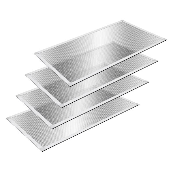 ECD Germany 4er Set Alu Lichtschachtabdeckung 80 x 150 cm Aluminium Gitter für Lichtschächte Kellerschachtabdeckung Kellerschacht Abdeckung Gitterrostabdeckung Gitterrost Schutzgitter Insektenschutz