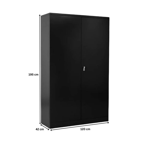 PROREGAL Stahlschrank Bee 6 Fachböden HxBxT 195 x 120 x 42 cm Pulverbeschichtetes Fachbodenmaterial Anthrazit & Anthrazit