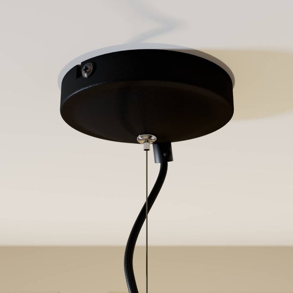 Lucande Pendelleuchte Anjita (Retro, Vintage Antik) in Schwarz aus Glas (3 flammig E14) - Design-Hängeleuchte Esstischlampe Hängelampe Hängeleuchte Wohnzimmerleuchte