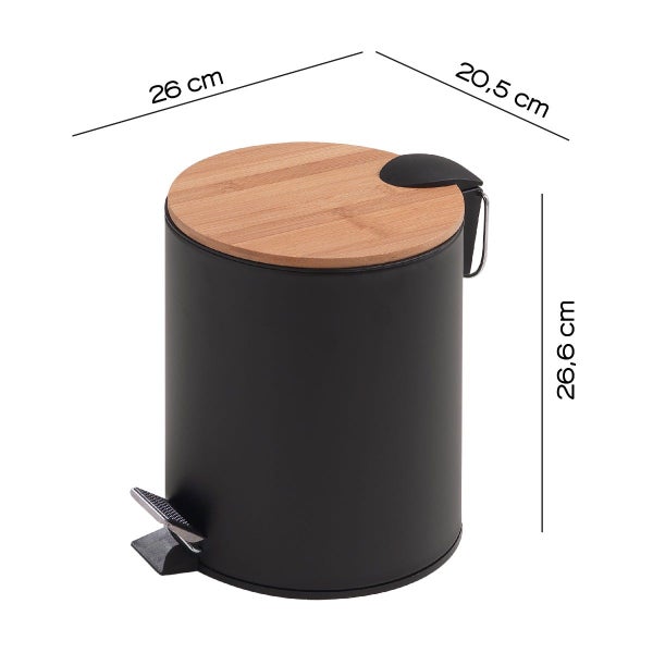 Moderner runder Treteimer mit Soft-Close 5 liter | Ortensia