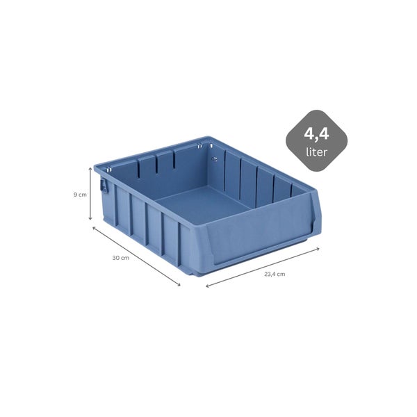 PROREGAL SuperSparSet 24 x Regalkasten 300 BN Mit Etikett und Schutzhaube HxBxT 9 x 23,4 x 30 cm 4,4 Liter Sichtlagerkasten Sortimentskasten