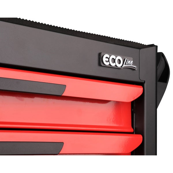 KS TOOLS Ecoline schwarz/rot Werkstattwagen mit 7 Schubladen - 897.0007