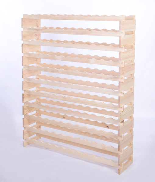 Weinregal VINOTECA FLEX PRO HxBxT 149x123x28cm 132 Flaschen auf 11 Ebenen Massives Kiefernholz Natur unbehandelt