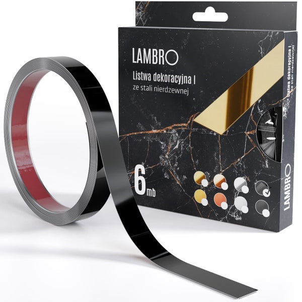 Lambro Dekorleiste aus Edelstahl, 6 Meter Rolle