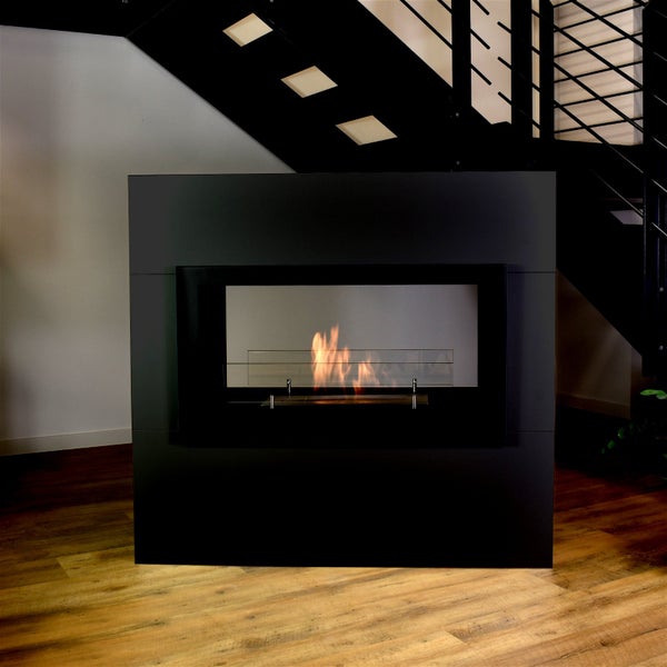 GLOW FIRE Ethanol Kamin 'Ulstein' | Ethanolofen in Schwarz mit 3 Std. Brenndauer und 2 KW Heizleistung | BxHxT: 110x100x30 cm