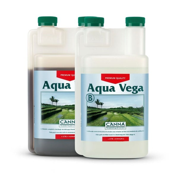 Zwei Flaschen Canna Aqua Vega Pflanzendünger Komponente A und B