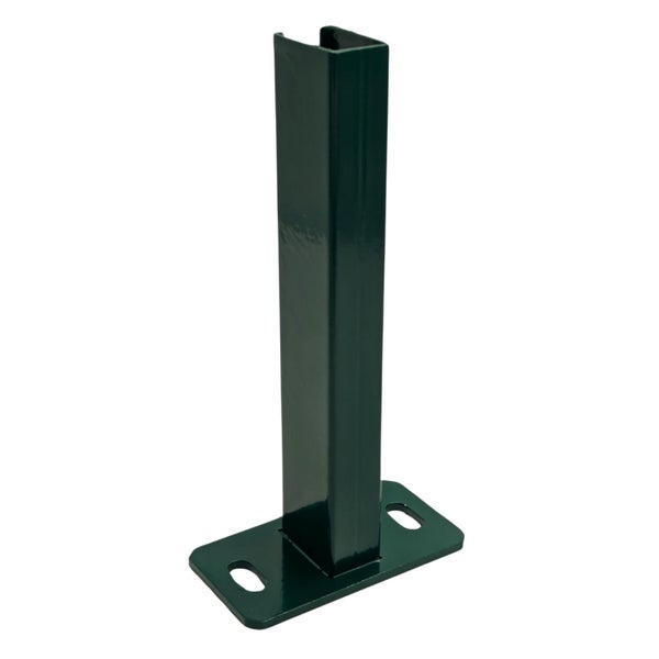 Zaunpfosten aus Metall mit Fußplatte zur Montage