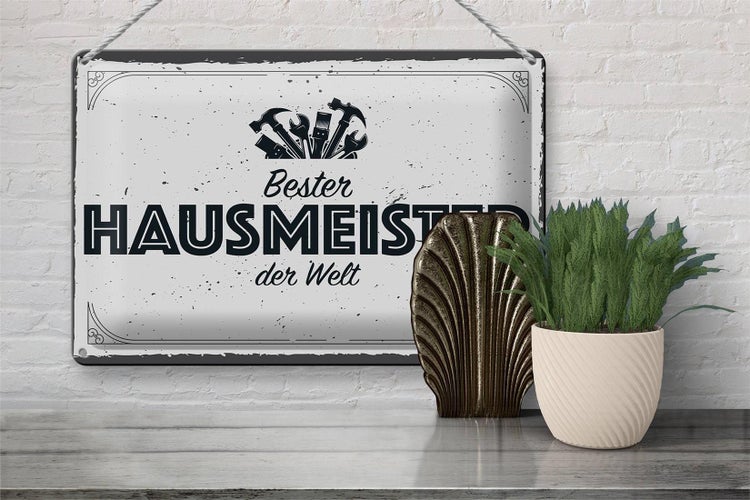 Blechschild Spruch 30x20cm Bester Hausmeister der Welt
