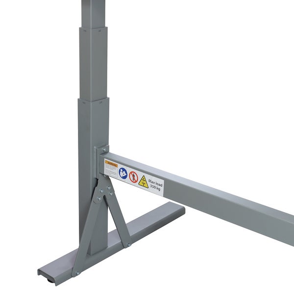 PROREGAL Höhenverstellbare Werkbank Giant Rhino mit Lochplatte HxBxT 70 bis 117 x 200 x 75 cm Traglast 300 kg Staubgrau Blau