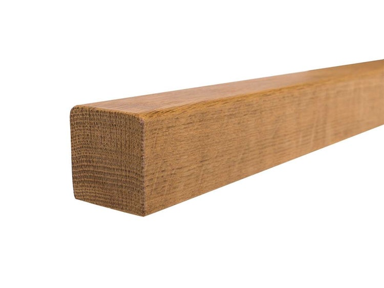 Handlauf Meyer Treppengeländer Eiche – Komplett-Set, Quadratisch, 400cm, mit Handlaufhalter aus Edelstahl, Geländer aus Holz, Für Treppen Innen, inkl. Zubehör