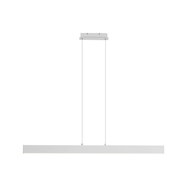 Moderne LED Pendelleuchte in länglicher Form für die Deckenmontage mit verstellbarer Seilaufhängung