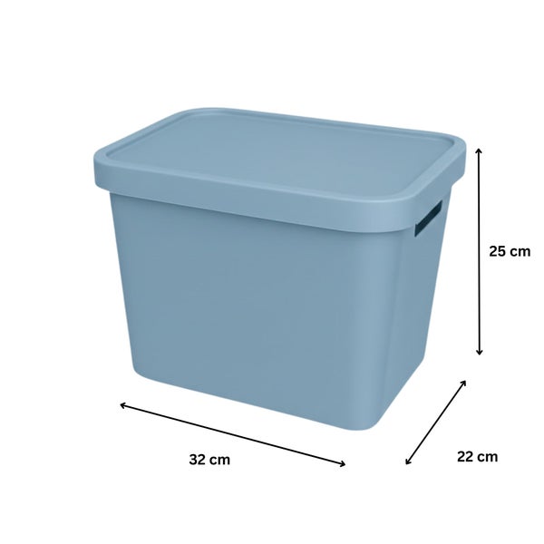 Aufbewahrungsbox aus Kunststoff mit Deckel, Abmessungen 32 cm x 22 cm x 25 cm