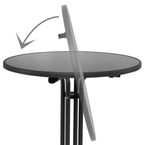 Beautissu Sylt Stehtisch Ø 80 cm Grau