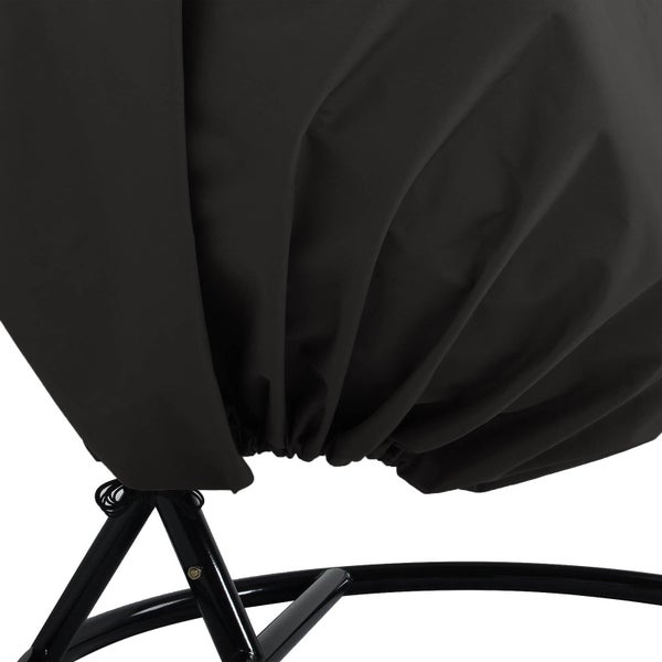 Home Deluxe - Regenabdeckung - PRO L schwarz - für Hängesessel I Hängestuhl Gartenschaukel Hängekorb