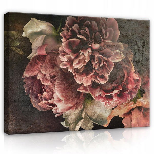 Leinwandbild Blumen Vintage Modern Bilder Wohnzimmer 100X70 cm