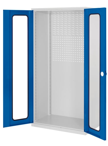Geöffneter Werkzeugschrank mit Lochwand