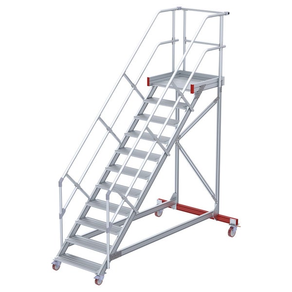 Euroline 513 Wartungsbühne 45° 600mm Stufenbreite 11 Stufen Alu gerieft