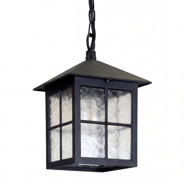 Hängeleuchte mit Kette und strukturiertem Glas