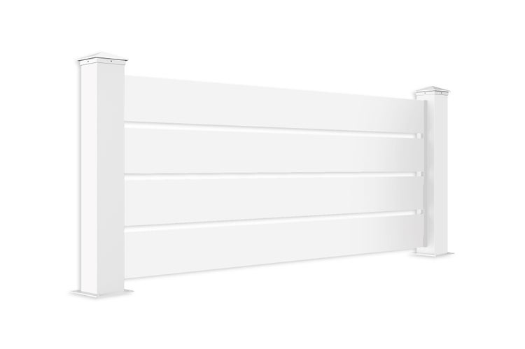 Set mit 3 Zäunen aus weißem Aluminium VOGEL 190H90