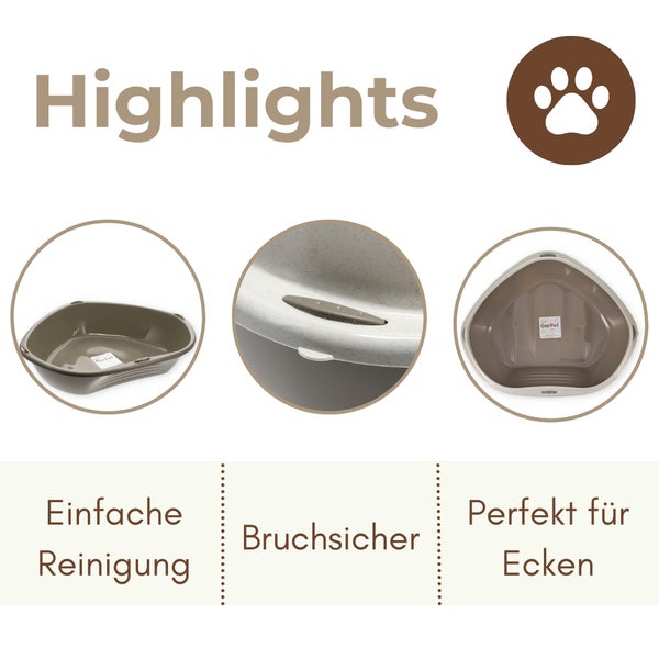 GarPet Logo. Kleintiertoilette für Ecken: bruchsicher, einfache Reinigung und platzsparendes Design für Nager.