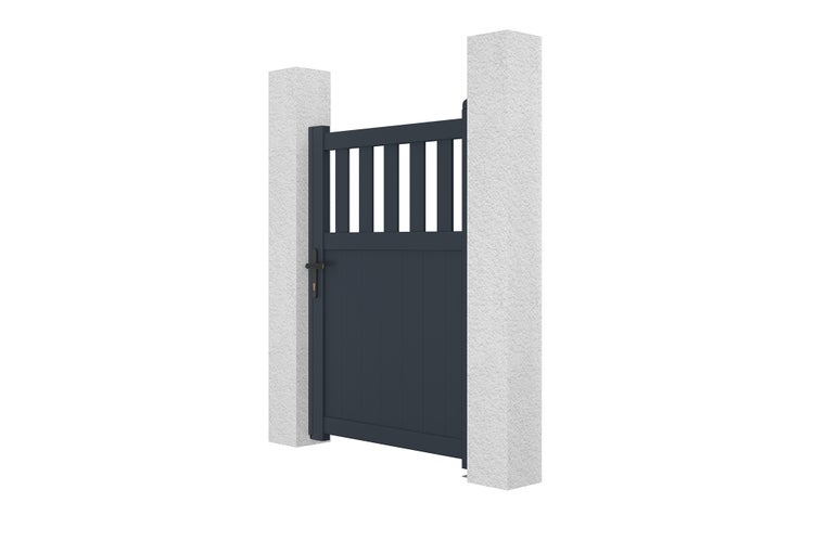 Aluminium-Torpaket SANTIS 100P140 GRAU + 2 Pfosten H.166cm 15x15