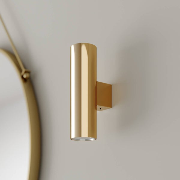 Goldfarbene Wandleuchte aus Metall