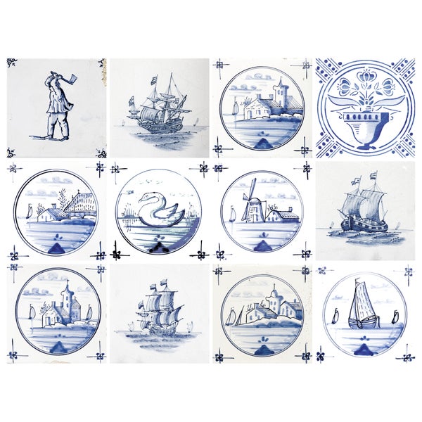 Fliesensticker, Stickerfliesen Maritim, selbstklebend, bedruckt, ideal für Badezimmer und Küche im 12 Stück a 15x15cm_TS0361