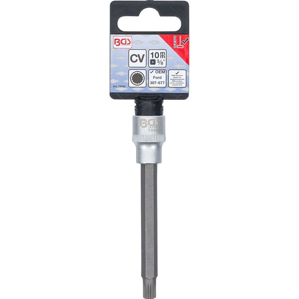 BGS Spezial-Bit-Einsatz Antrieb Innenvierkant 10 mm (3/8) Innenvielzahn (für XZN) für Ford Power Shift DPS6 / 6DCT250 - 70986