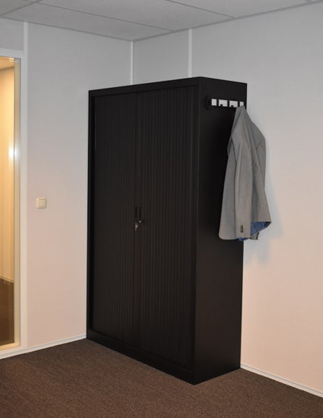 PROREGAL Magnetische Wandgarderobe Mit 3 Haken HxBxT 10x8x30 cm Schwarz & Silber