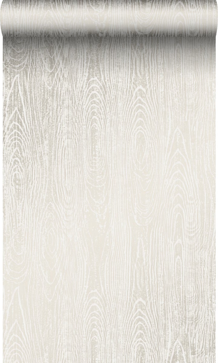 Origin Wallcoverings Tapete Holz-Optik Elfenbeinweiß - 53 cm x 10,05 m - 347554