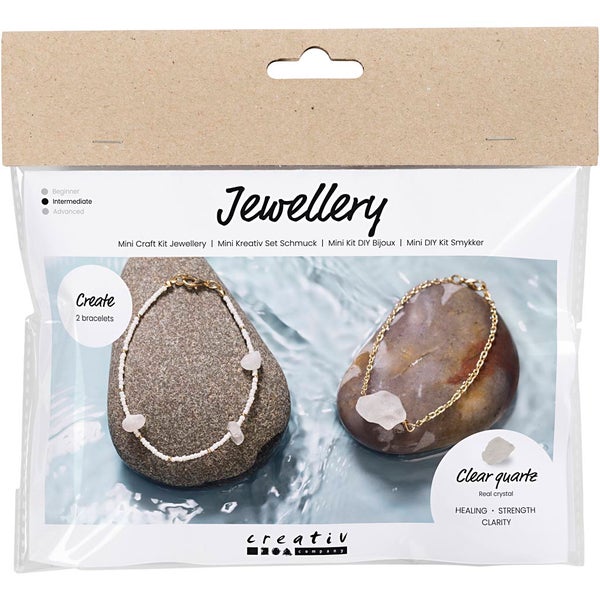 Creativ Company DIY Sets Beads Mini Kreativ Set Schmuck, Armband, aus Bergkristall, Kreativ Box