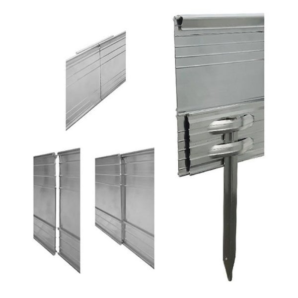 Metall-Rasenkante mit Erdanker und Verbindungssystem für Gartenbeete.