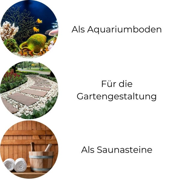 Kieselsteine Garten Zierkies 40-60 mm 25 kg Aquarium Kies Grau Gletscherkies Dekostein Saunastein Gabion Steinteppich Zierstein