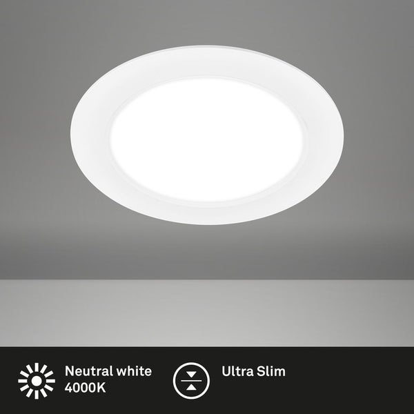 1x LED Einbaustrahler 230V LED Einbauleuchte Spots Flach Neutralweiß 17 cm