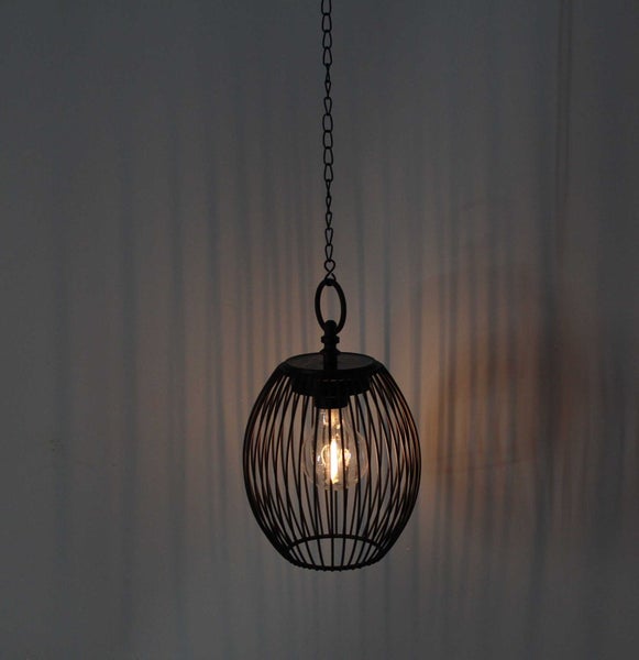 FRANK FLECHTWAREN | LED-Hänger Solar, 15 x 15 x 20 cm, Kette 50 cm, METALL, KUNSTSTOFF