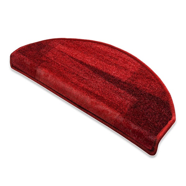 FLOORDIREKT Stufenmatte Via Veneto Rot Halbrund 23,5 x 65 cm