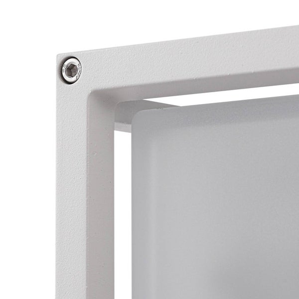 Lucande Wandleuchte außen Aurelien mit Bewegungsmelder (spritzwassergeschützt (Modern) in Weiß aus Aluminium (2 flammig, E27) - Außenwandleuchten Wandlampe Led Außenlampe Outdoor für