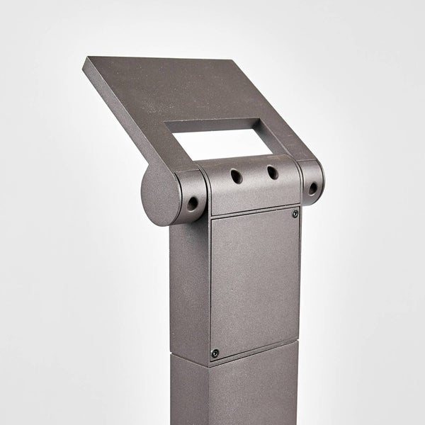 Lucande LED Außenleuchte Marius mit Bewegungsmelder (spritzwassergeschützt (Modern) in Alu aus Aluminium (1 flammig, ) - Wegeleuchte Pollerleuchte Wegelampe Sockelleuchte