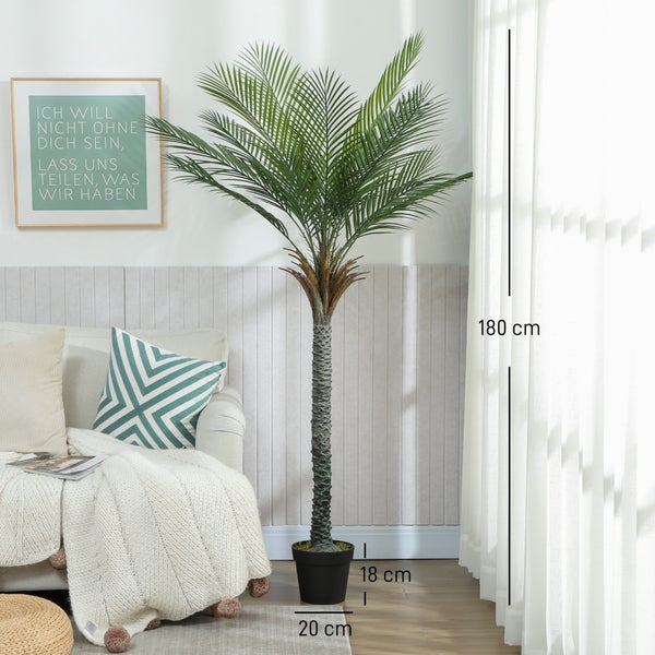 HOMCOM Künstliche Palme 180 cm Groß Kunstpalme