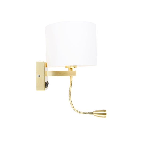 Wandleuchte mit Lampenschirm und flexiblem Lesearm