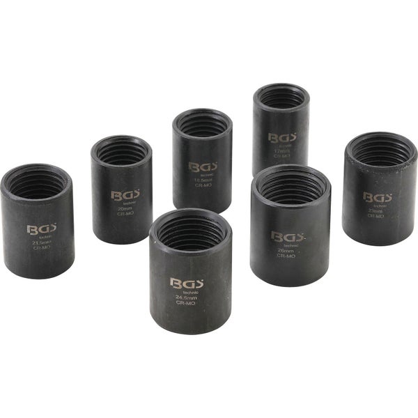 BGS Spiral-Profil-Steckschlüssel-Satz / Schraubenausdreher Antrieb Innenvierkant 12,5 mm (1/2) SW 17 - 26 mm 7tlg. - 5291