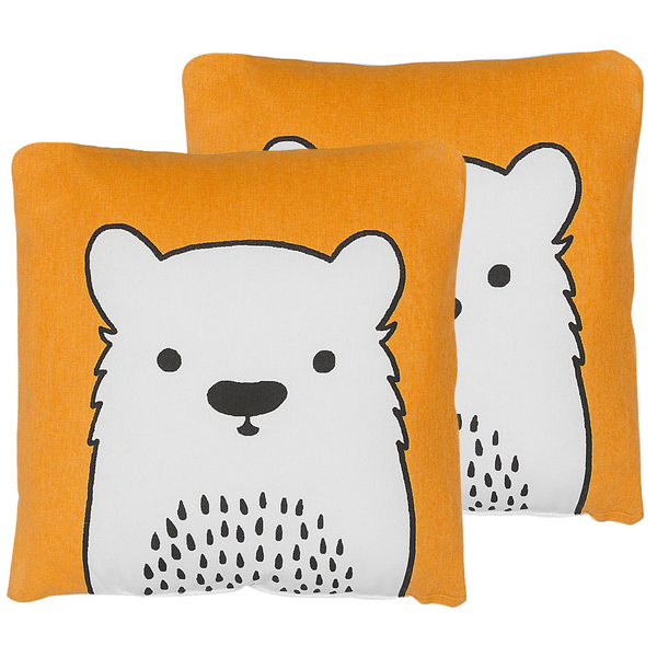 Dekokissen 2er Set WARANASI Baumwolle 45 x 45 cm Orange