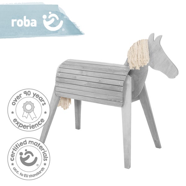 ROBA Outdoorspielpferd, FSC zertifiziertes Massivholz, Gartenpferd, Sitzhöhe: 88,5 cm
