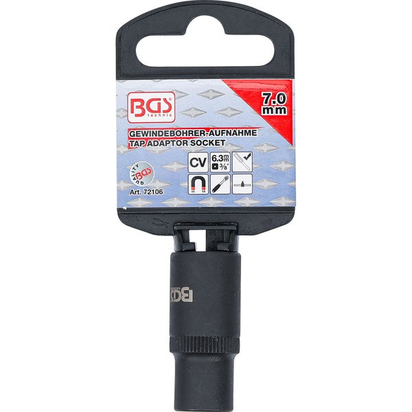 BGS Gewindebohrer-Aufnahme-Steckschlüssel-Einsatz 10 mm (3/8) 7,0 mm - 72106