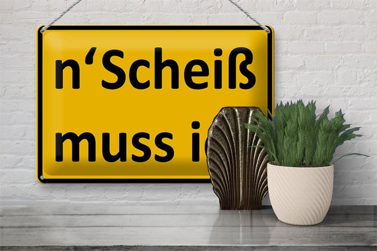Blechschild Spruch 30x20cm n´Scheiß muss ich