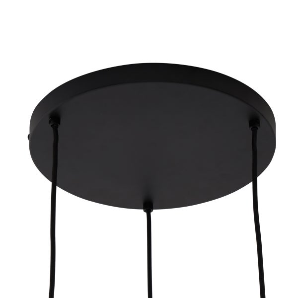 Deckenbaldachin einer Pendelleuchte mit Kabeln