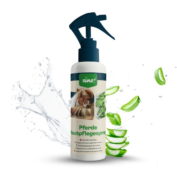 nimo® Pferde Hautpflegespray • mit Aloe Vera und Panthenol gegen Juckreiz und gereizte Haut